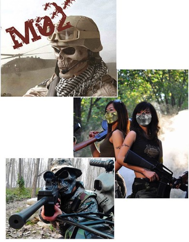 5 Disfraz Halloween Fiesta Airsoft Calavera Máscara Motocicleta Esqueleto Media Mascarillas Faciales - Imagen 6 de 6