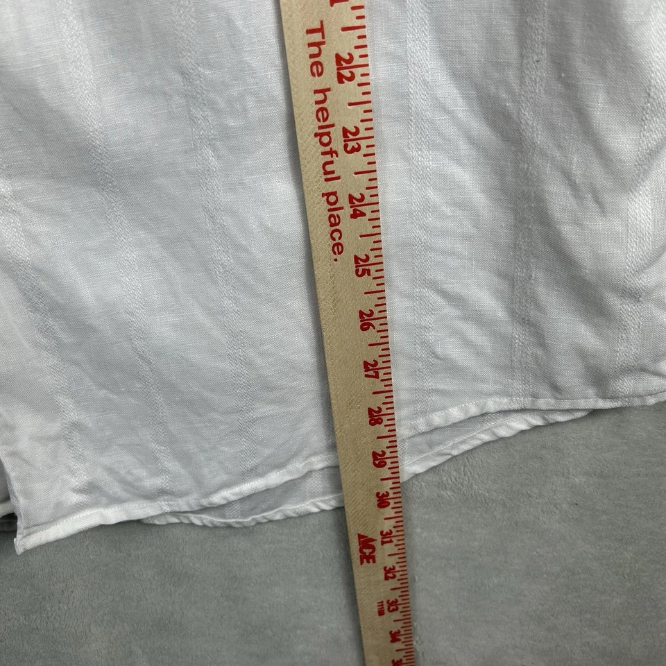 Camisa de lino Structure para hombre mediana manga corta abotonada blanca playa vacaciones Foto 4 de 4