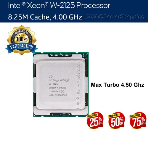 Intel Xeon W2125 SR3LM 4.00GHz 4-Core 8.25M 120W Server Workstation LGA2066 CPU - Picture 1 of 10