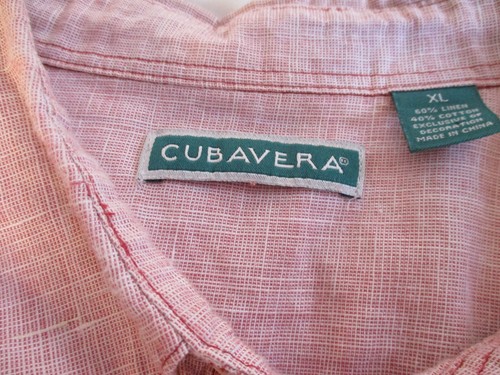 Cubavera Shirt Men's XL Extra Large Red Panel Linen Boho Cuban Resort Nightclub - Picture 2 of 12
