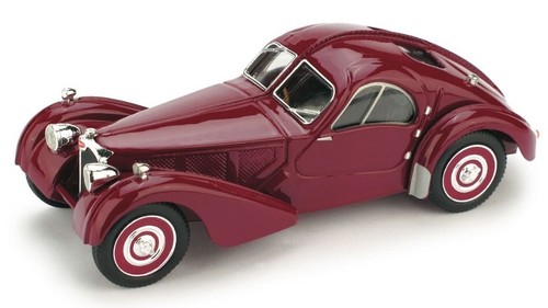 MODELLINO AUTO EPOCA STATICO BRUMM BUGATTI ATLANTIC 1938 AMARANTO SCALA 1:43 - Foto 3 di 5