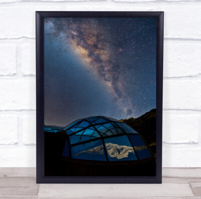 Reflexion am Himmel Kuppel Sternennacht Wandkunstdruck