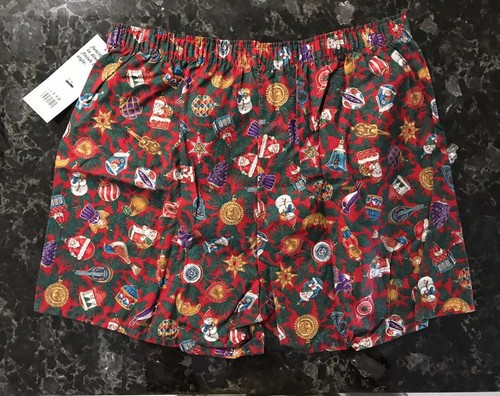 Vintage Christmas Boxer Shorts NOS Size Large Jake & Co 100% Cotton Made In USA - Picture 4 of 5