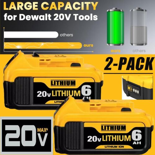 4Pack For DeWalt 20V 20 Volt Max XR 6.0AH Lithium Ion Battery DCB206-2 DCB207-2 - Picture 21 of 24