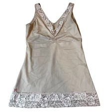 Ruby Ribbon Beige Cami Shapewear Lace Trim Tank Sz 34