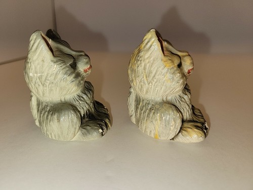 Vintage Cat Salt Pepper Shaker USA Made "The Big Well, Greensburg Kans." w/corks - Picture 4 of 7