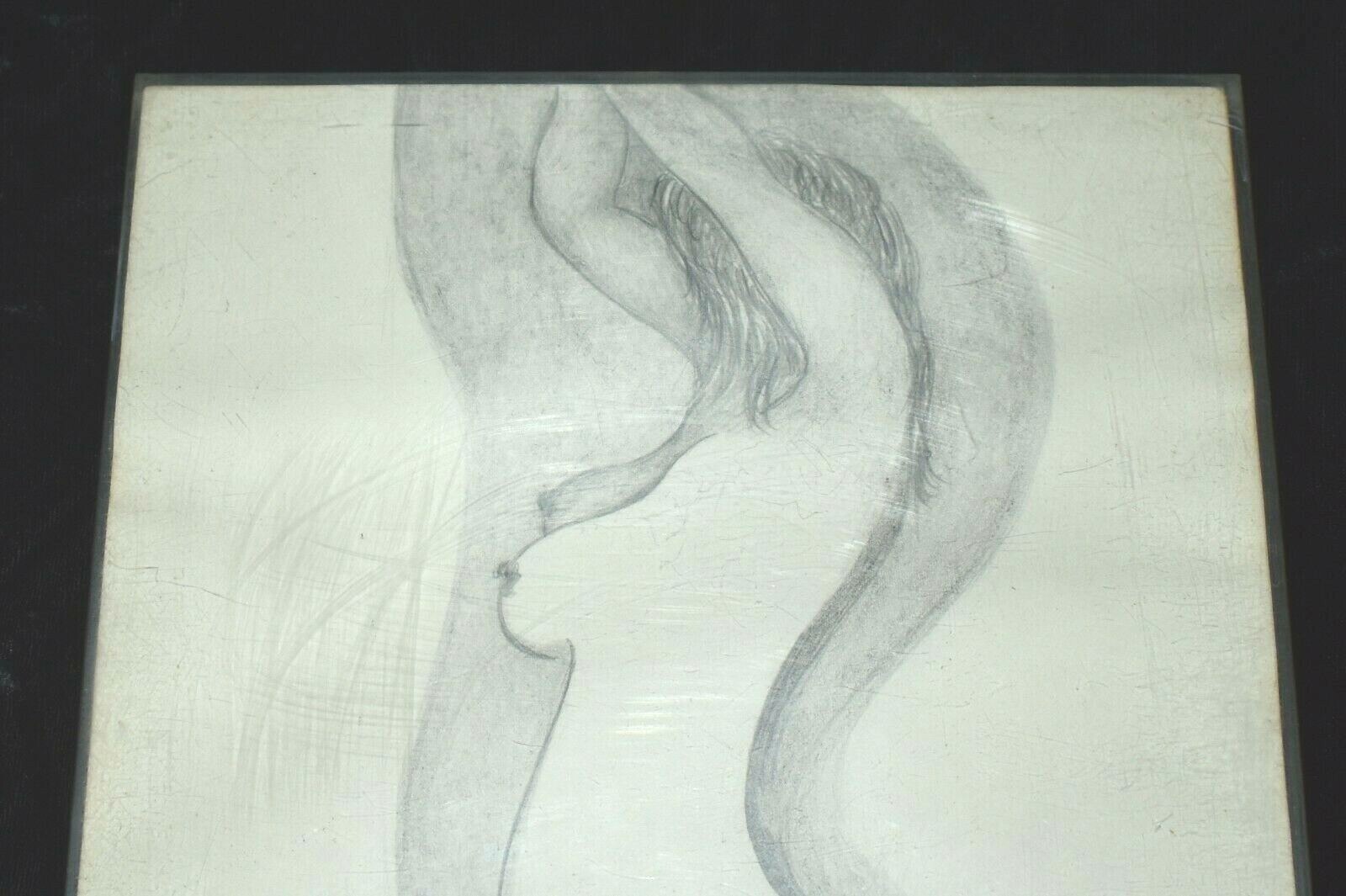 Vintage Original JAMES deMARTINI Female Drawing Signed #1 Listed Artist