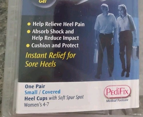 PediFix GelStep Heel Cups Silicone Size Small Women 4-7 New 1 Pair - Picture 4 of 4