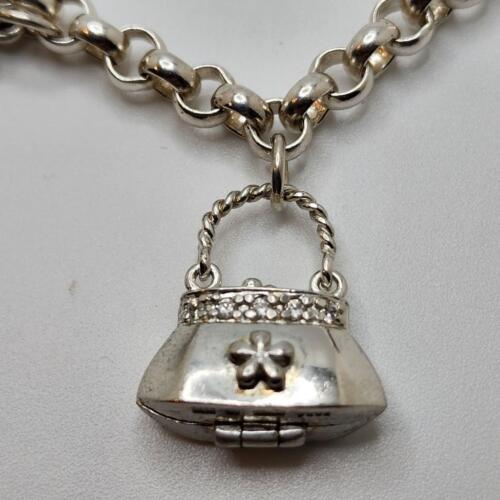 Sterling Silver Lucky Charm Bracelet ~ Diamonique ~ Gret Sparkle! - Picture 8 of 16