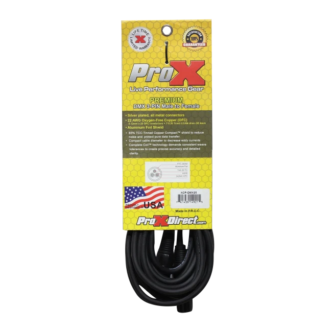 Pro X 25 Ft. DMX XLR3-M to XLR3-F Premium Cable - Image 3 of 3