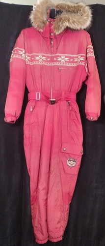 Traje de esquí/nieve Bogner Christiania vintage con cuello de piel talla 10 - Imagen 15 de 16