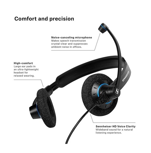 NEW ~ Sennheiser SC 60 Headset HD Audio USB Noise-Cancel Mic, Controls 504549 - Picture 10 of 11