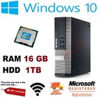   Dell Optiplex i7 PC Desktop Computer 16GB RAM 1TB HDD Windows 10 WiFi DVD/RW