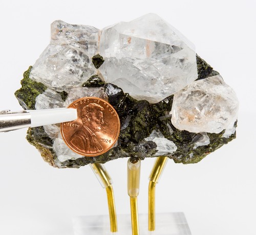 Green Epidote and Quartz Crystal Cluster Hakkari Turkey 77mm 211g H2111 - Picture 2 of 14