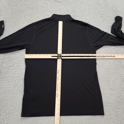 Smartwool Shirt Mens Medium Black Classic All Season Merino Base Layer 1/4 Zip - Picture 10 of 12