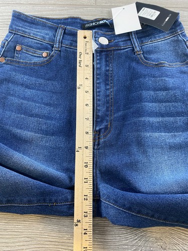 Fashion Nova First Pick High Rise Jeans Dark Wash Denim Size 13 NWT - Picture 8 of 11