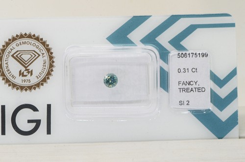 Fancy Blue Round Shape Diamond Loose 0.31 Carat SI2 Enhanced IGI Certificate - Picture 2 of 6
