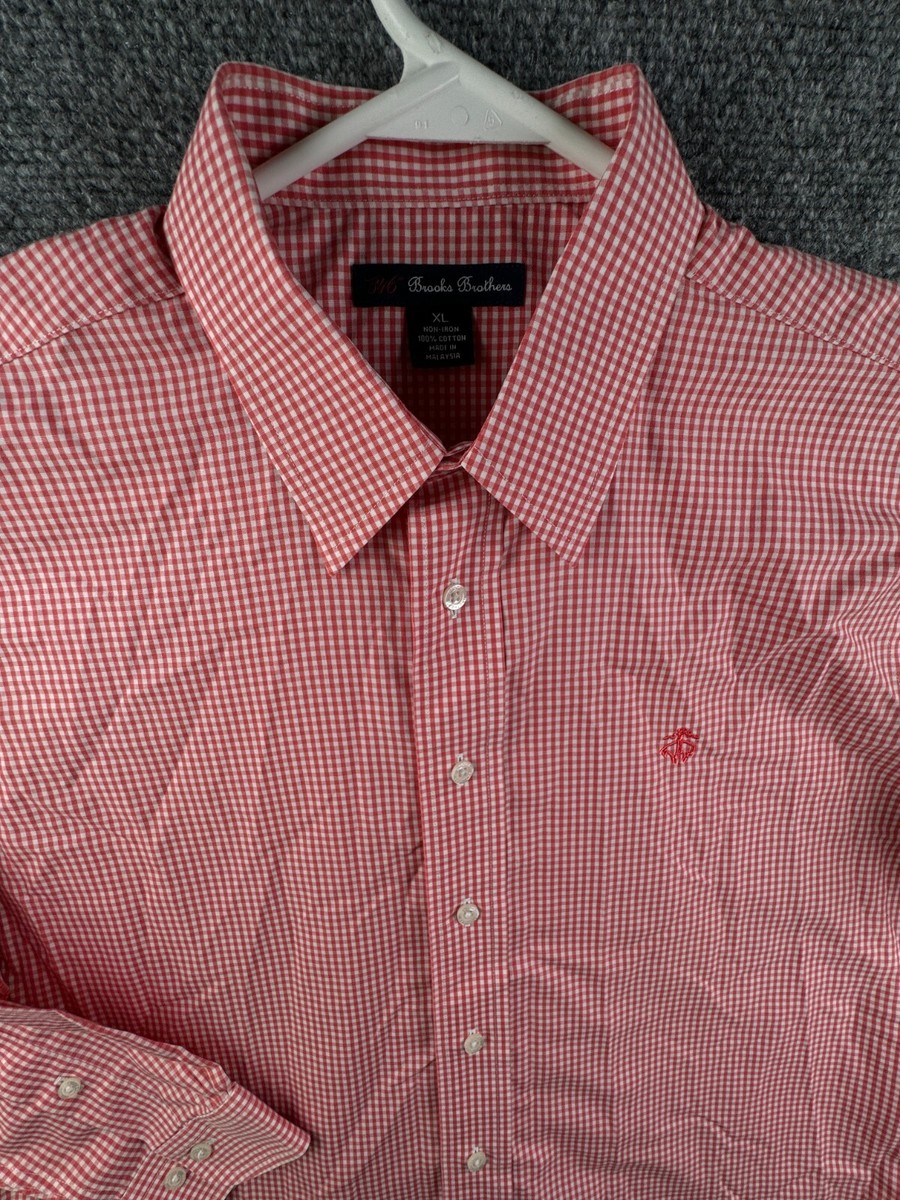 Brooks Brothers Boys Long Sleeve Button Up Shirt XL Red Check