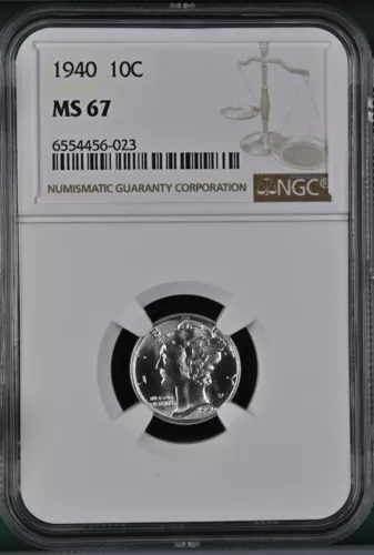 1940 10C  Mercury Dime NGC MS67  6554456-023