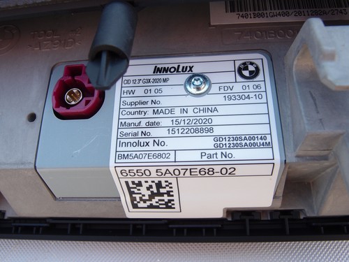 20-23 OEM BMW 5 G30 G31 M5 F90 CENTRAL INFORMATION DISPLAY SAT NAV CID 12.3" - Picture 4 of 7