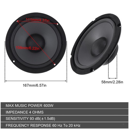 Car Door Speaker Universal High Performance Round Speakers Car Audio Speaker - Picture 4 of 7