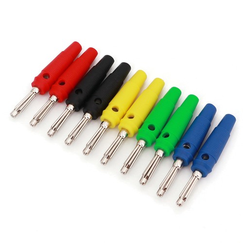 10Pcs Male Stackable Screw Type Banana Plug Connector Brass High Current 4mm - Picture 7 of 13