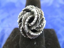 Vintage Sterling Silver Twisted Knot Ring Size 6.0