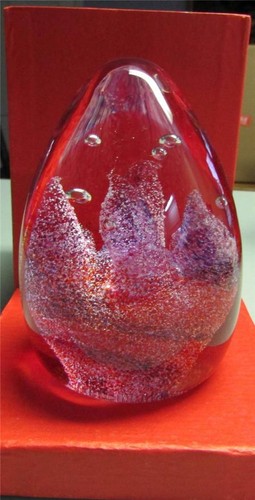 Caithness Art Glass Paperweight - CARESS !! Unusual Look!