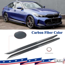 Pair Performance Side Skirts Carbon Color For 19-22 BMW 3 Series G20 330i M340i