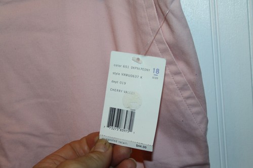 Neu mit Etikett Villager Liz Claiborne rosa Damenhose Größe 18 - Bild 2 von 3
