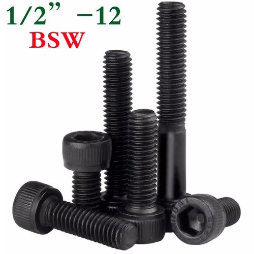 1/2"-12 BSW High Tensile 12.9 Alloy Steel Socket Head Cap Screws Allen Hex Bolts - Picture 1 of 17