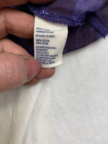 Camicetta top viola tessuto cotone leggero SP contadino hippie boho batikish - Foto 6 di 7