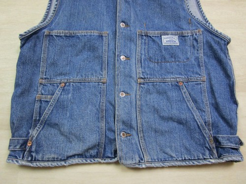 Vintage Guess Jeans Denim Vest Men's (XL) USA Workwear Dark Wash 90s Streetwear - Picture 5 of 12