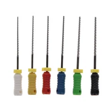 House Brand Dentistry Hedstrom Files Stainless Steel 25mm #45-80 Assorted 6/Pk