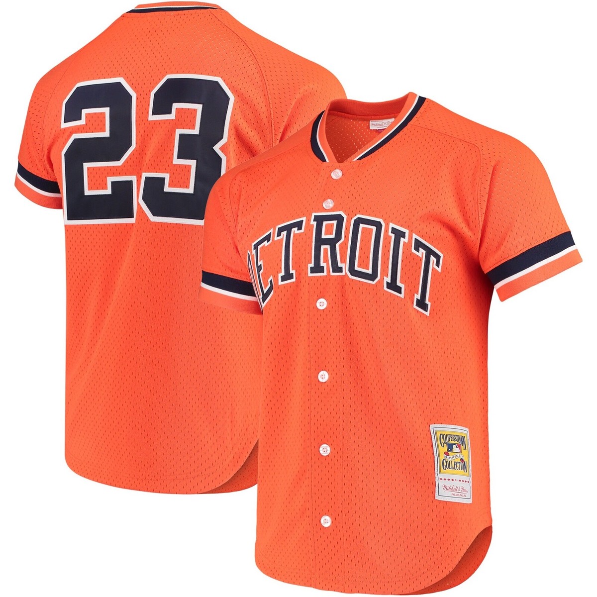 極美品Mitchell&Ness TIGERS 23 Gibson Jersey Detroit Tigers Kirk Gibson #23 Mitchell & Ness Orange