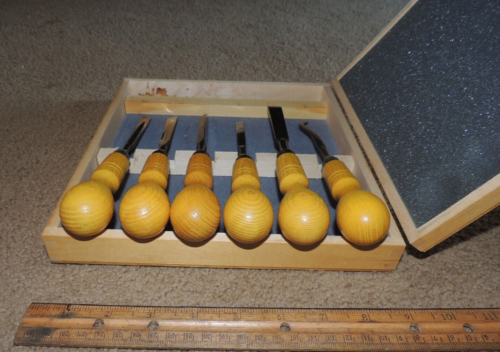 Marples Record Schnitzwerkzeug Set Kat Nr. M152LE 6er Set, mit Holzbox, ENGLAND - Bild 6 von 15