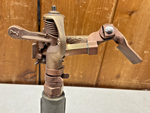 Vintage Rain Bird Schlagregner oszillierend mit Ständer 25 P-J PJ 25PJ Messing - Bild 12 von 21