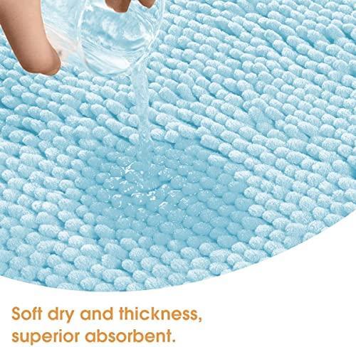 BYSURE Baby Blue Bathroom Rugs Sets 3 Piece Non Slip Extra Absorbent Shaggy - Bild 6 von 9