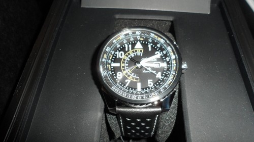 Citizen Eco-Drive Promaster Nighthawk Quartz Leather Band Men Watch - BJ7137-07E - Picture 4 of 17
