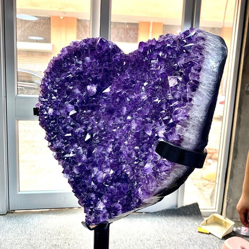 56.21LB Natural Brazilian amethyst hand cut heart-shaped decoration - 第 12/16 張圖片