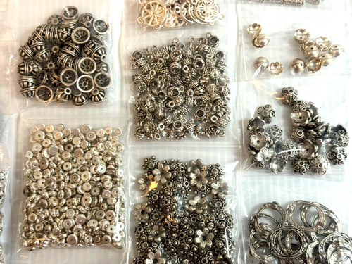 ENORME Lote de Cuentas y Hallazgos de Joyería Variedad de Metales/Plato de Plata ~ 3.8 Lbs! - Imagen 9 de 9