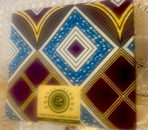 SAMBA  DESIGN African WAX Fabric 100% Cotton 6 Yards PRINCESS Cloth - Picture 4 of 13