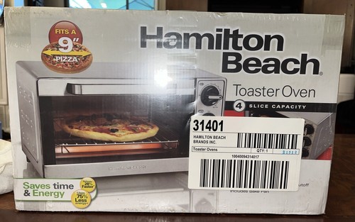 Hamilton Beach 31401 4 Slice Toaster Oven - Stainless Steel New Sealed - Picture 1 of 3