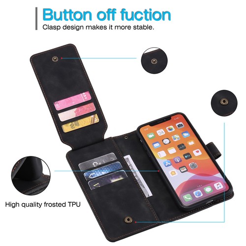 Flip Leather Case For iPhone 11 12 13 14 15 16 Pro Max 16 Plus iPhone XR XS MAX - Picture 5 of 17