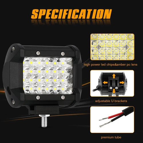52inch LED Light Bar Flood Spot Combo Roof Driving Truck SUV+2x 4" Pods + Wiring - Bild 17 von 24