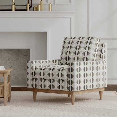 Byron Flannel & Brown Performance Geometric Woven Upholstery Fabric by the Yard - Picture 5 of 6