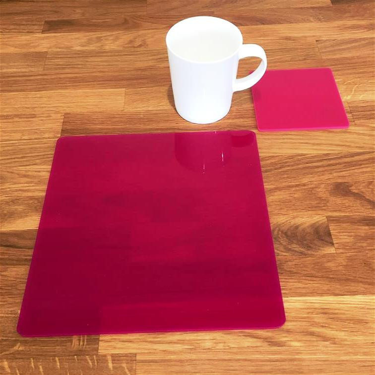 Square Placemat and Coaster Set - Pink Square Placemat and Coaster Set - Pink