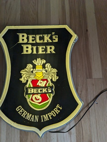 Insegna Luminosa Vintage Becks Bier Birra Scudo Price Bros - Foto 5 di 15