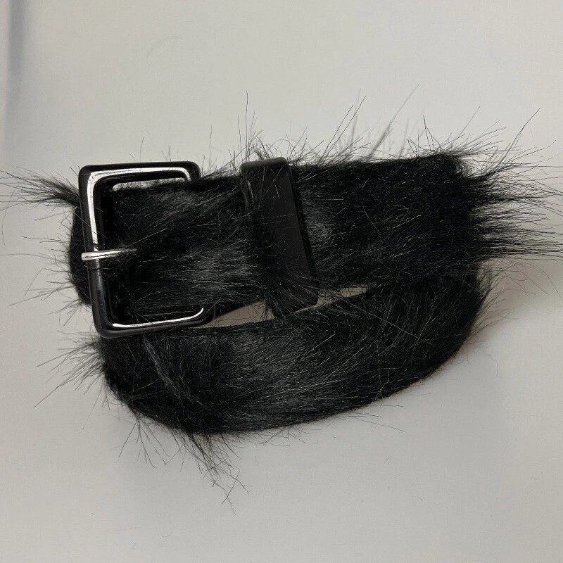 Hot Women Faux Fur Waist Belt Tassel Belts Furry Cinch Waistband Street Party - Image 3 of 4