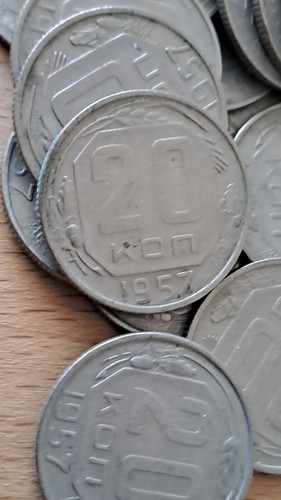 Moneda Rusia URSS Unión Soviética 20 Kopeks 1957 año X 100 piezas martillazo y hoz - Imagen 4 de 4